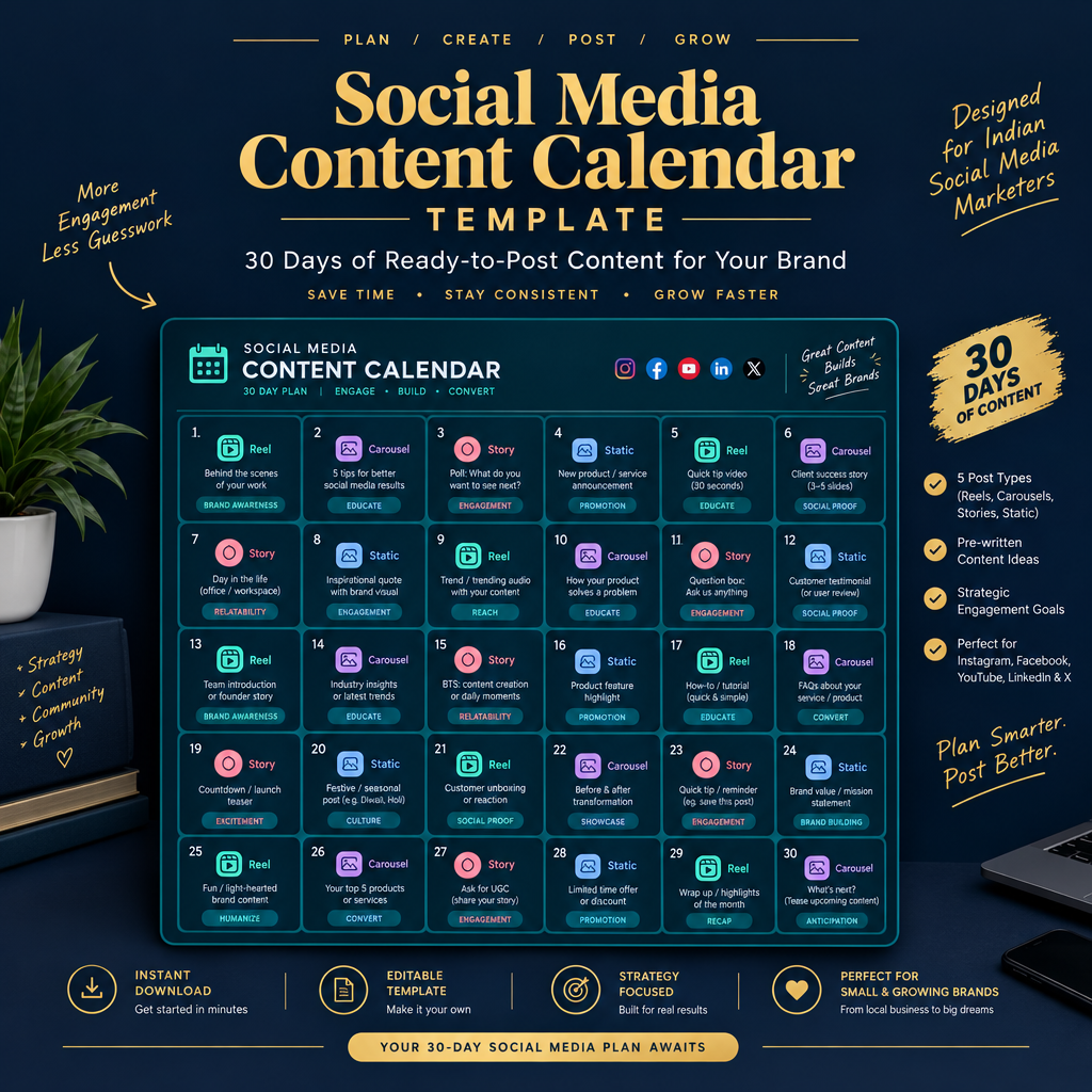 Content Calendar - 30 Day View